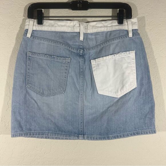 FRAME Le Mini Two-Tone Color Block Denim Skirt Women’s Size 27 - Picture 4 of 7